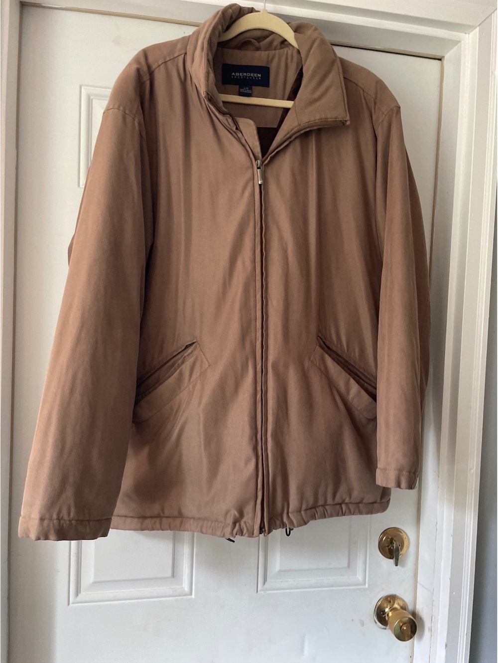 Aberdeen Sportswear Men's Brown Zip-Up Jacket Size L/G, Lightweight Casual Outer